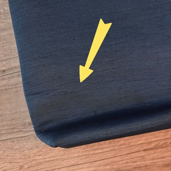 Vtg Doctor Bag Blue Satin Seashell Sequin Wood Top Handle Tote Retro Funky - Picture 5 of 10